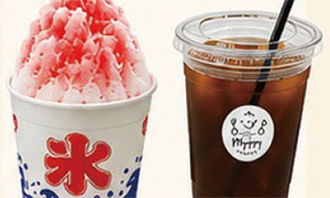 かき氷とコーヒー